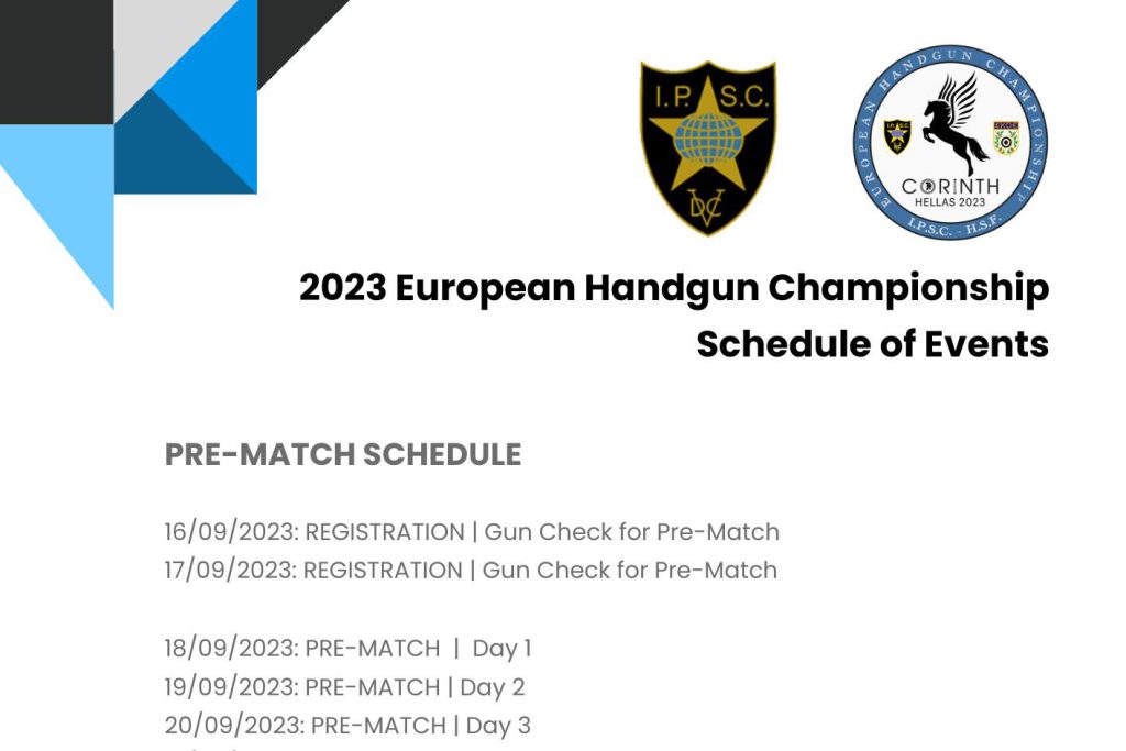 Handgun EM Timeplan 2023